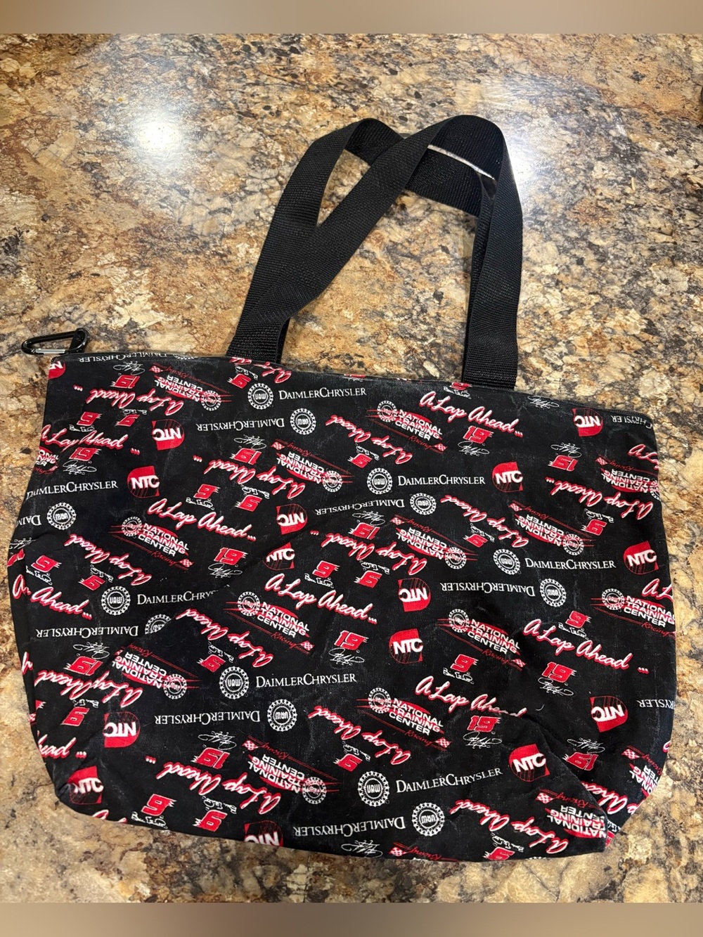 DaimlerChrysler Branded Black & Red Logo Tote Bag 16” x 12”